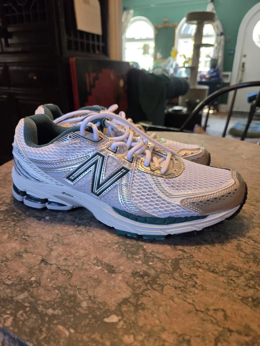 Aime Leon Dore x New Balance Women's 9.5/Men's 8 White/Green Sneaker